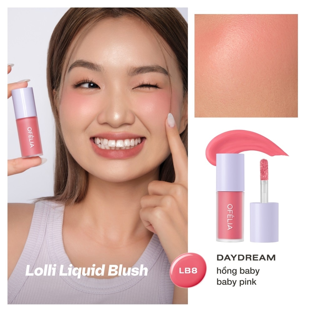 Kem Má Hồng Ofélia Lolli Liquid Blush 4.3g .#LB8 Daydream image