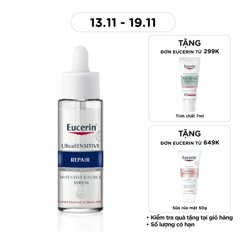 Tinh Chất Eucerin Giúp Phục Hồi Da Nhạy Cảm UltraSensitive Repair Intensive Source Serum 30ml
