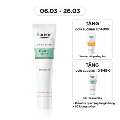EUCERIN Tinh Chất Eucerin Dưỡng Cho Da Mụn Pro Acne Solution SOS Serum 40ml
