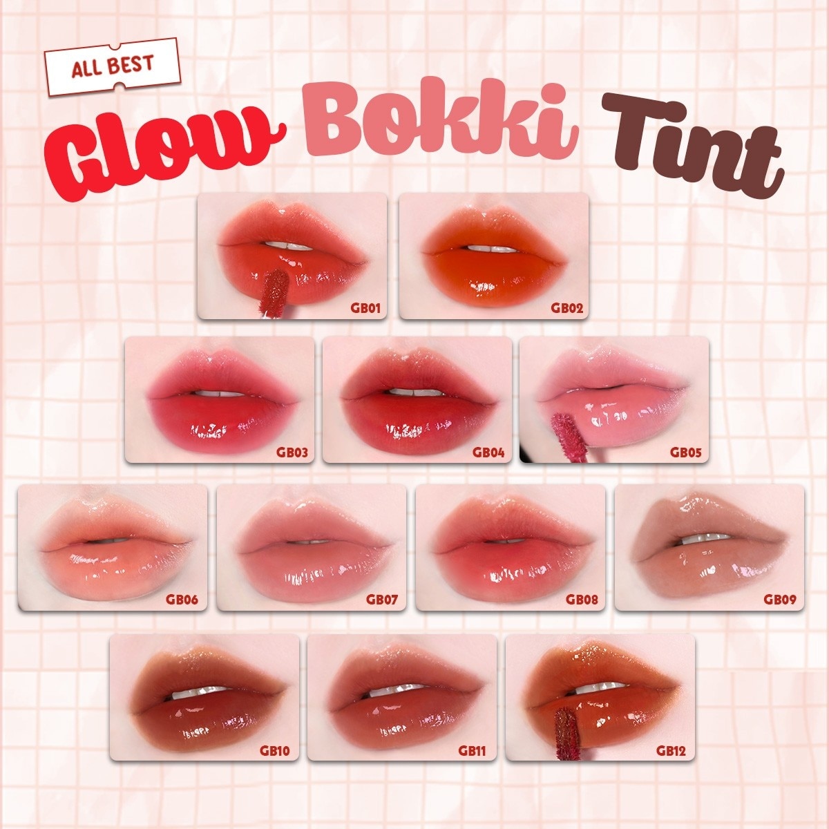 Son Bóng Black Rouge Glow Bokki Tint 4.85g .#GB01 Màu Đỏ Tươi