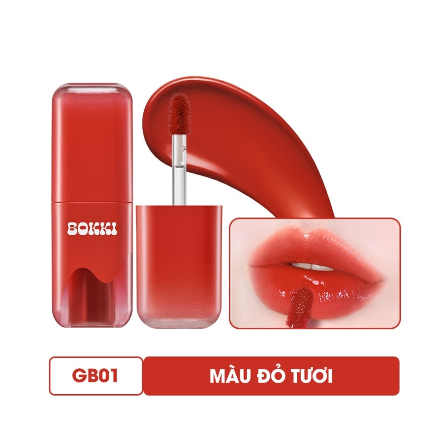 Son Bóng Black Rouge Glow Bokki Tint 4.85g .#GB01 Màu Đỏ Tươi