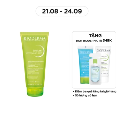 BIODERMA Gel Rửa Mặt Bioderma Cho Da Dầu Và Da Dễ Nổi Mụn Sébium Gel Moussant Actif 200ml