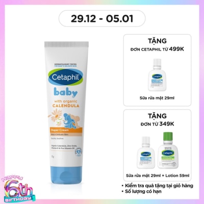 CETAPHIL Kem Làm Dịu Hăm Tã Cho Bé Cetaphil Baby Diaper Cream Với Hoa Cúc Hữu Cơ 70g