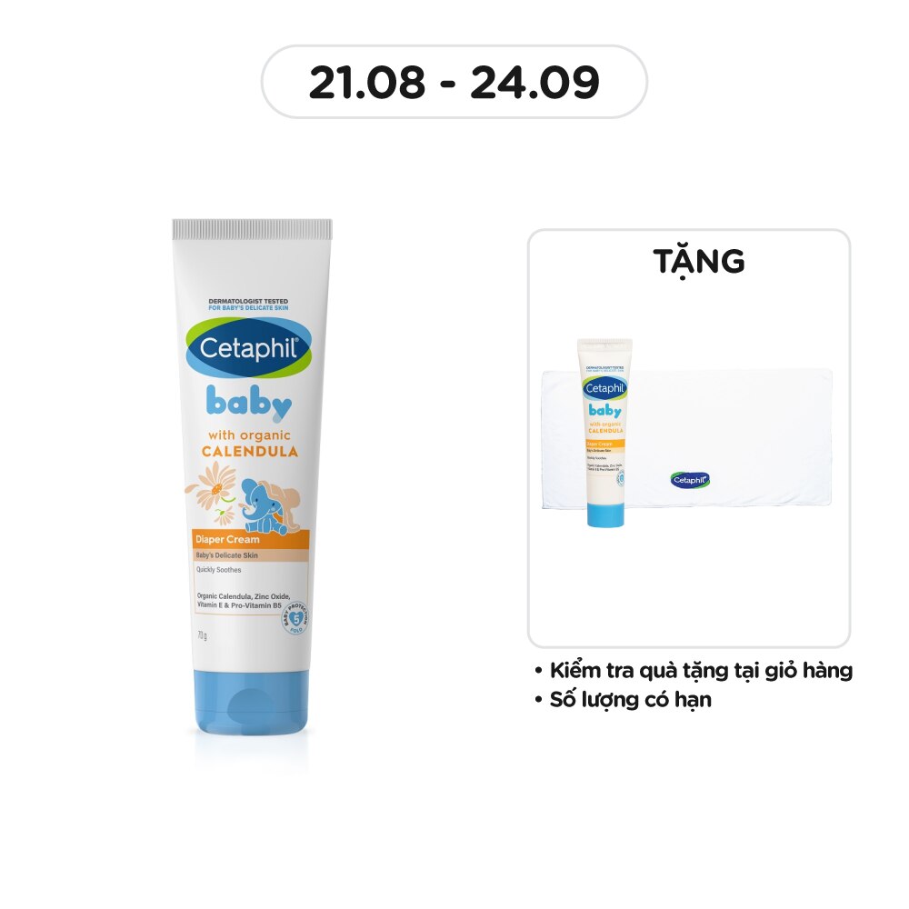 Kem Làm Dịu Hăm Tã Cho Bé Cetaphil Baby Diaper Cream Với Hoa Cúc Hữu Cơ 70g