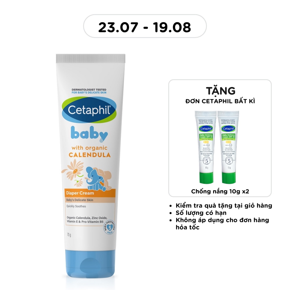 Kem Làm Dịu Hăm Tã Cho Bé Cetaphil Baby Diaper Cream Với Hoa Cúc Hữu Cơ 70g