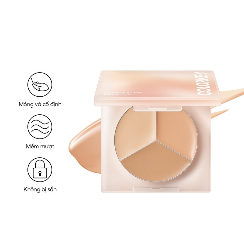 Kem Che Khuyết Điểm 3 Màu Colorkey Targeting Three-colour Concealer Palette 3.9g