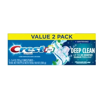 CREST Bộ Kem Đánh Răng Crest Complete White Deep Clean Anticavity Fluoride 153g x 2