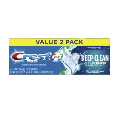 CREST Bộ Kem Đánh Răng Crest Complete White Deep Clean Anticavity Fluoride 153g x 2