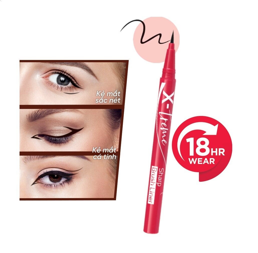 Kẻ Mắt Nước Silkygirl-X-Treme Sharp Brush Liner 0,5ml .#01 Extreme Black