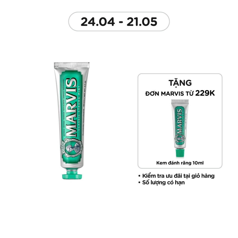 Kem Đánh Răng Marvis Classic Strong Mint 85ml