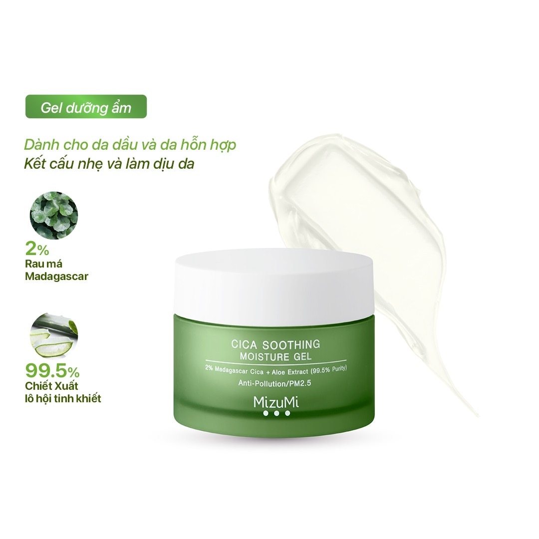 Gel Dưỡng MizuMi Cho Da Dầu Và Hỗn Hợp Cica Soothing Moisture Gel 45ml