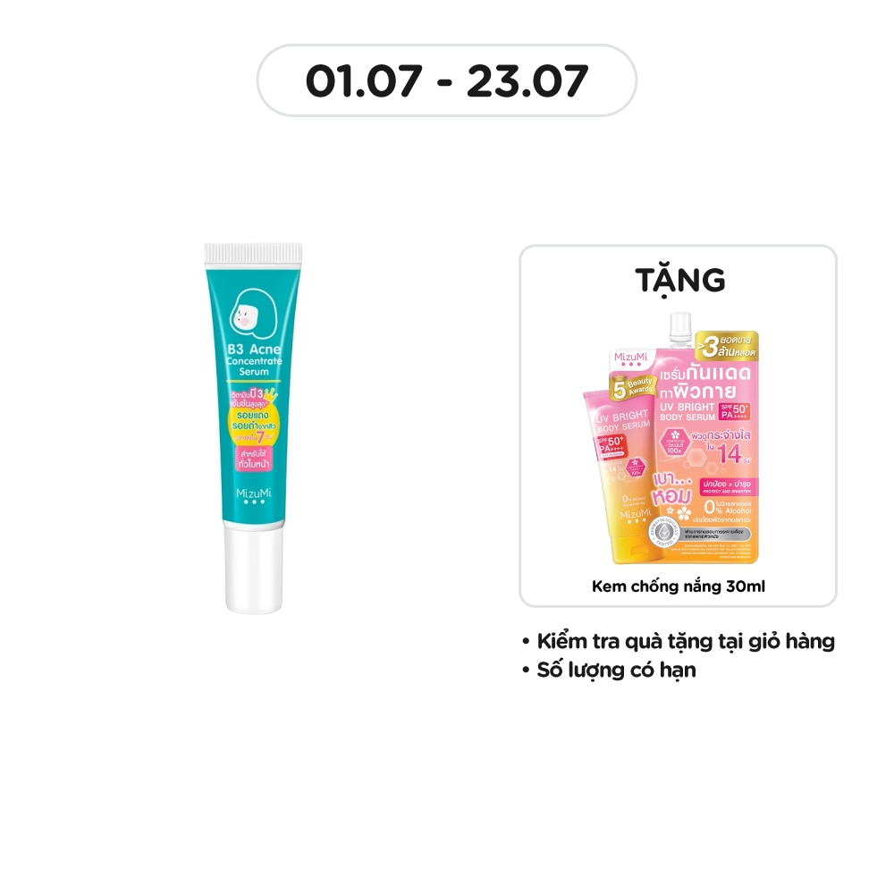 Serum MizuMi Giảm Thâm Mụn B3 Acne Concentrate Serum 13g
