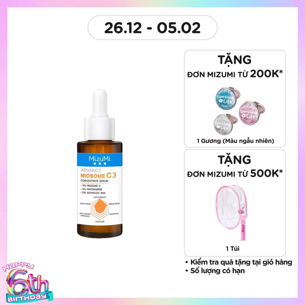 Serum Sáng Da Giảm Thâm Nám MizuMi Advance Niosome C Concentrate Serum 30ml