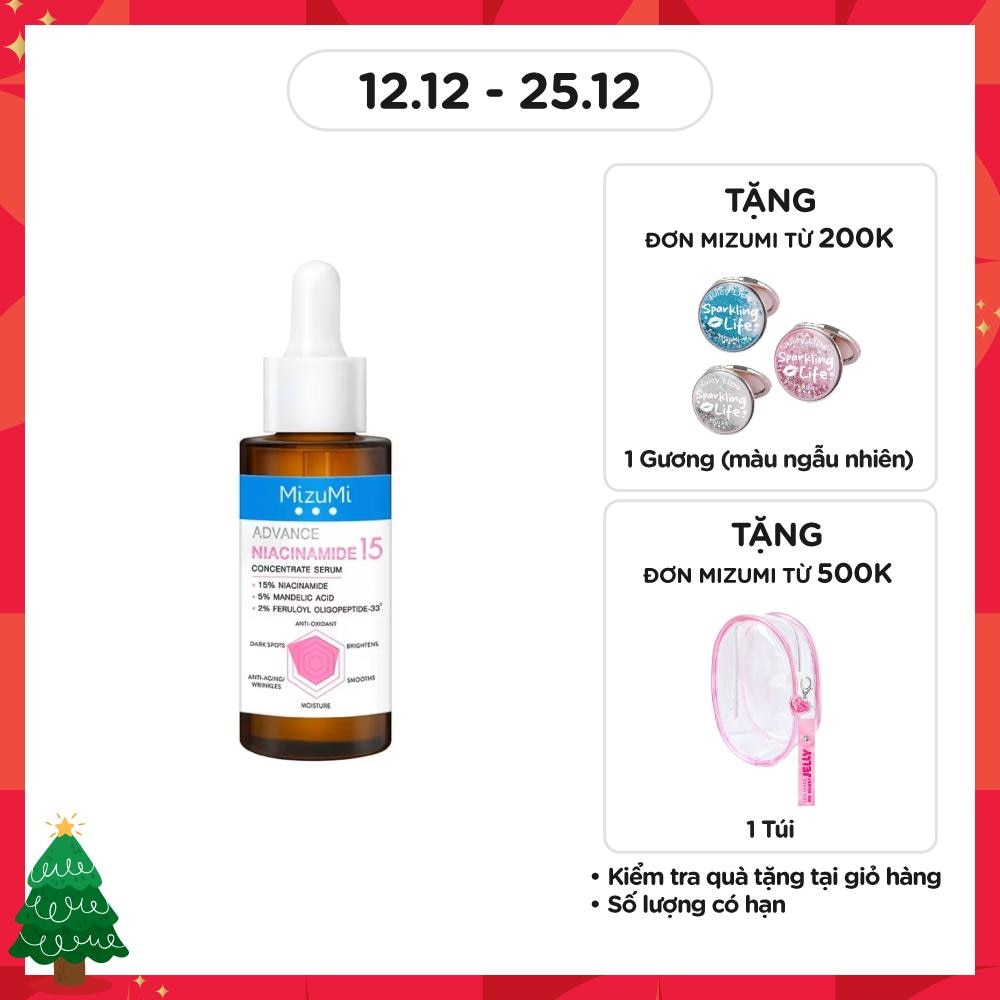 Serum MizuMi Giảm Thâm Mụn Advance Niacinamide 15 Concentrate Serum 30ml