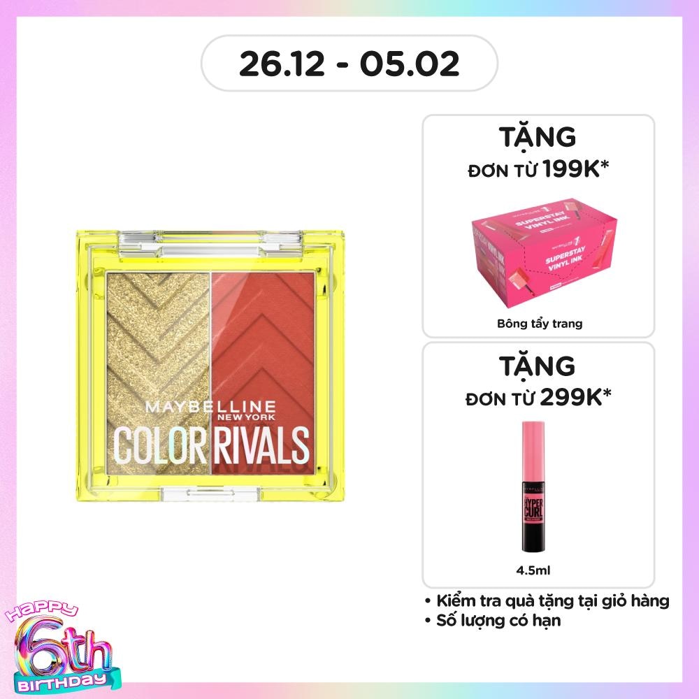 Bảng Phấn Mắt Đôi Maybelline Color Rivals Shadow Duo Palette 1.5x2g .#Chill x Daring