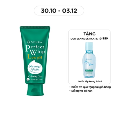 SENKA Sữa Rửa Mặt Rau Má Lành Tính Senka Perfect Whip Low pH Calming Cica 100g
