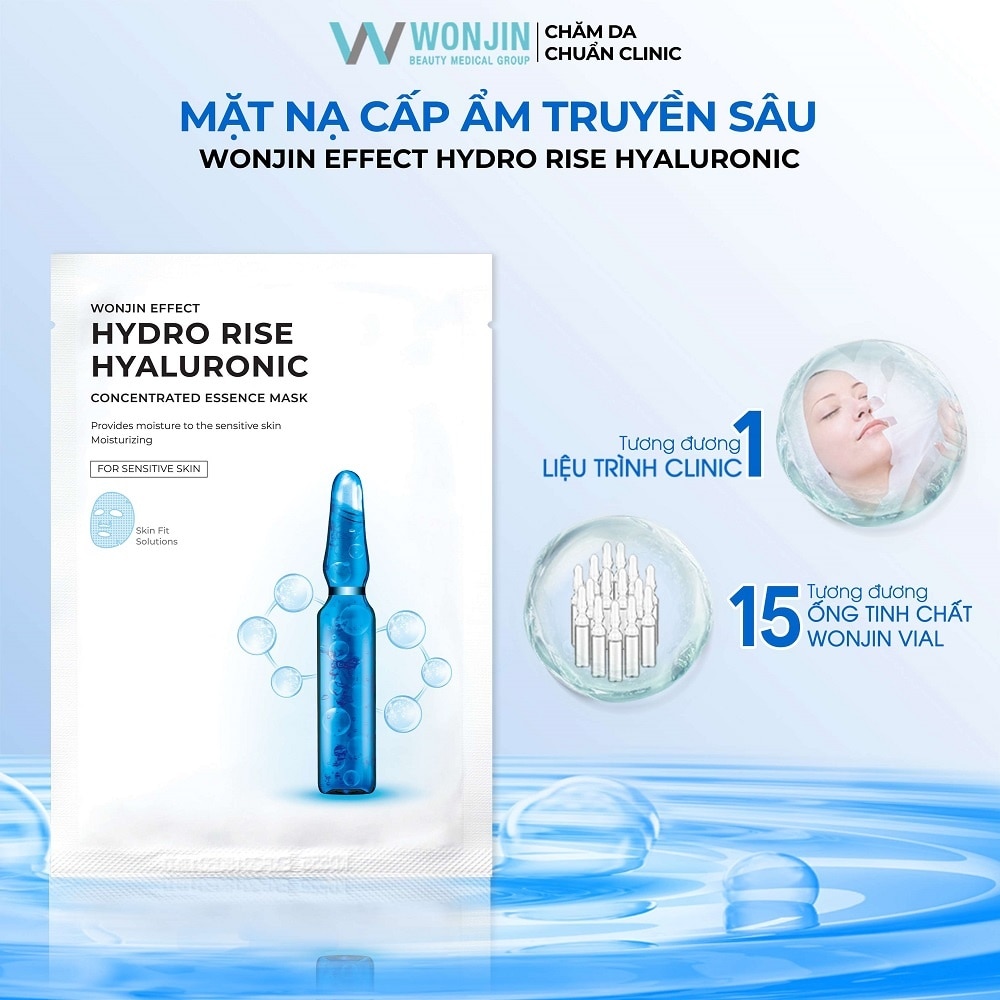 Mặt Nạ Wonjin Cấp Ẩm Chuyên Sâu Effect Hydro Rise Hyaluronic Concentrated Essence Mask 30g