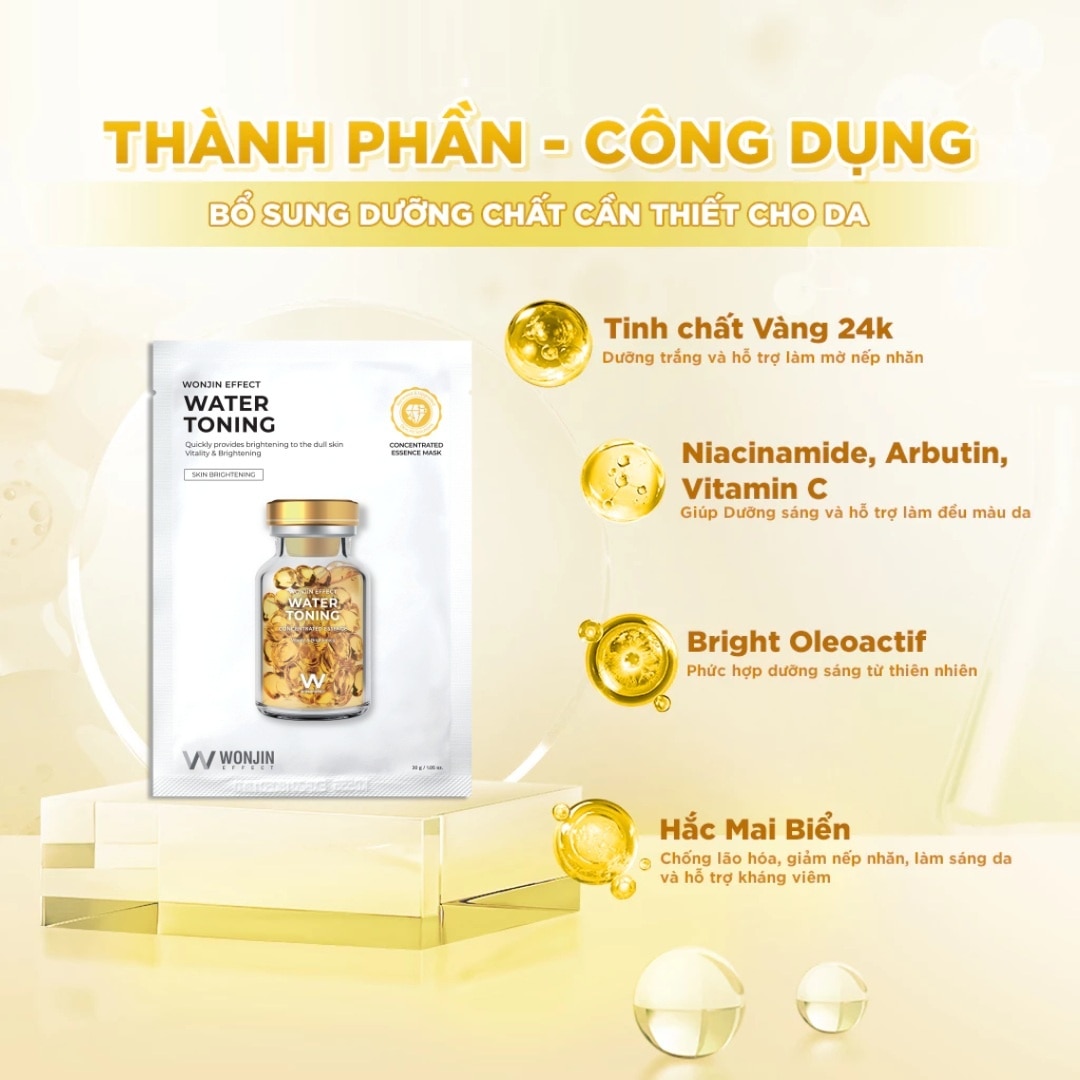 Mặt Nạ Wonjin Dưỡng Trắng Effect Water Toning Concentrated Essence Mask 30g