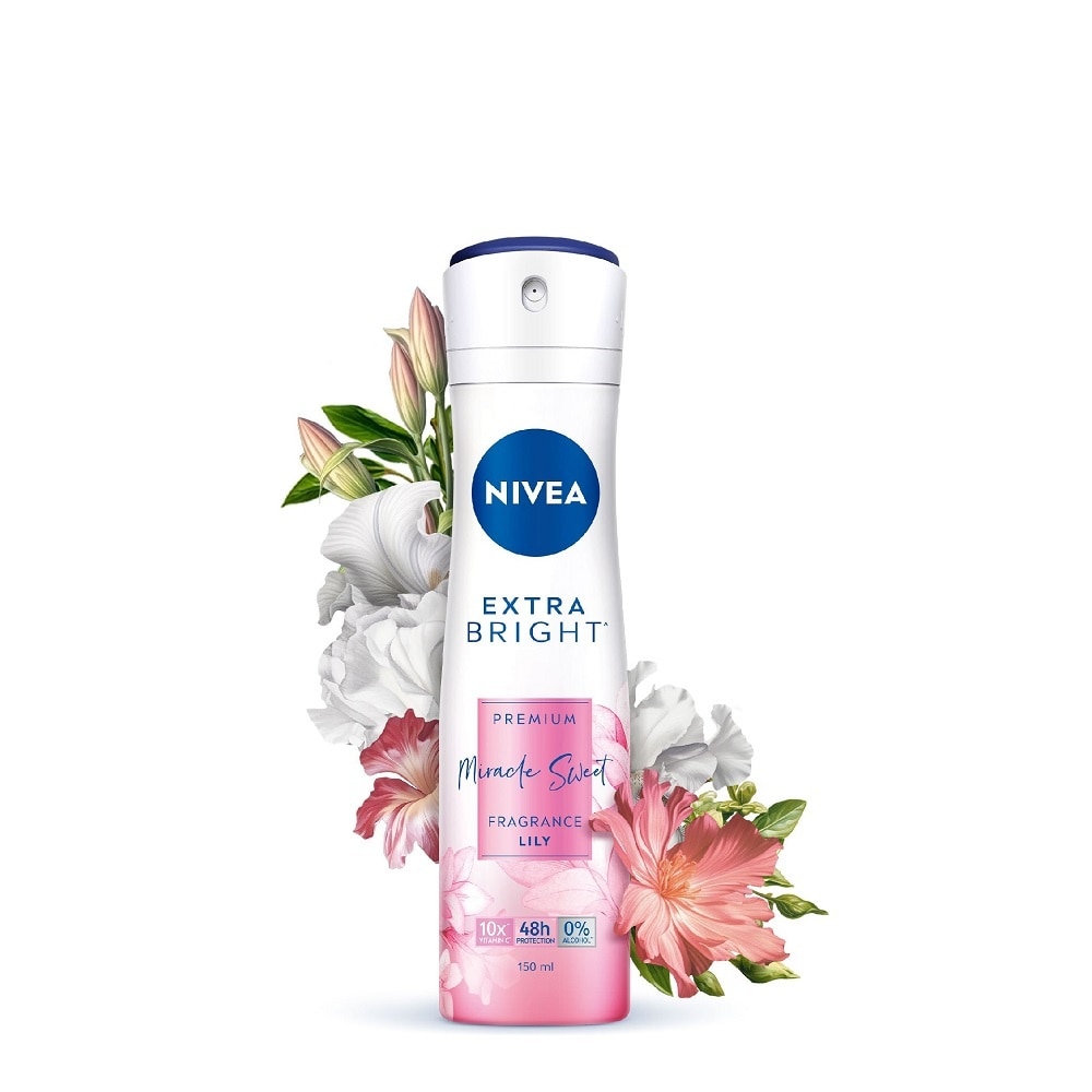 Xịt Ngăn Mùi Nivea Dưỡng Sáng Hương Lê Ngọt Ngào Extra Bright Miracle Sweet Sweet Pear 150ml