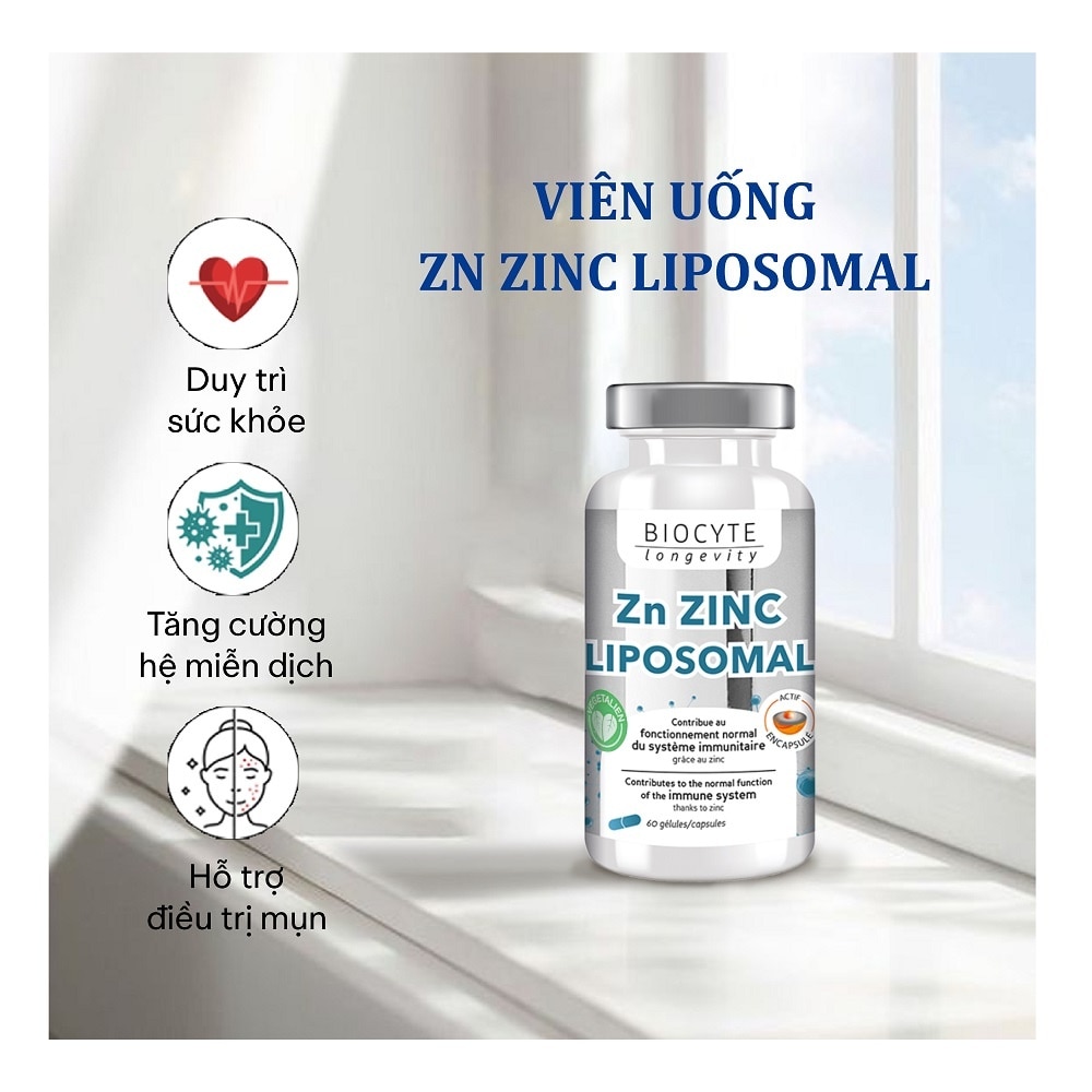 Thực Phẩm Bảo Vệ Sức Khỏe Biocyte Viên Uống Zn Zinc Liposomal 60 Viên