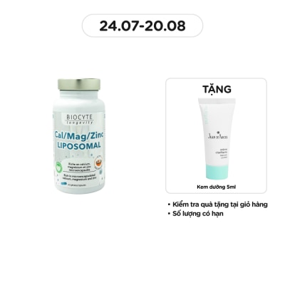 BIOCYTE Thực Phẩm Bảo Vệ Sức Khỏe Biocyte Viên Uống Cal/Mag/Zinc Liposomal 60 Viên