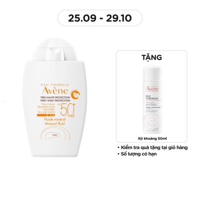 AVENE Kem Chống Nắng Vật Lý Avène Giúp Bảo Vệ Khỏi Tia UVA,UVB, Dưỡng Ẩm Da Nhạy Cảm 40ml