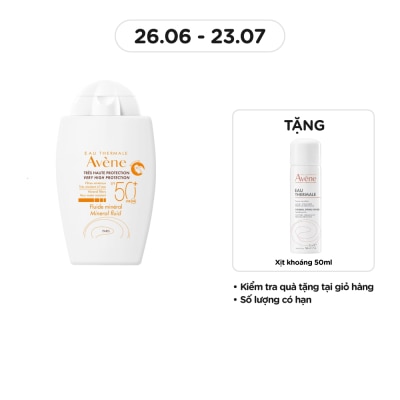 AVENE Kem Chống Nắng Vật Lý Avène Giúp Bảo Vệ Khỏi Tia UVA,UVB, Dưỡng Ẩm Da Nhạy Cảm 40ml