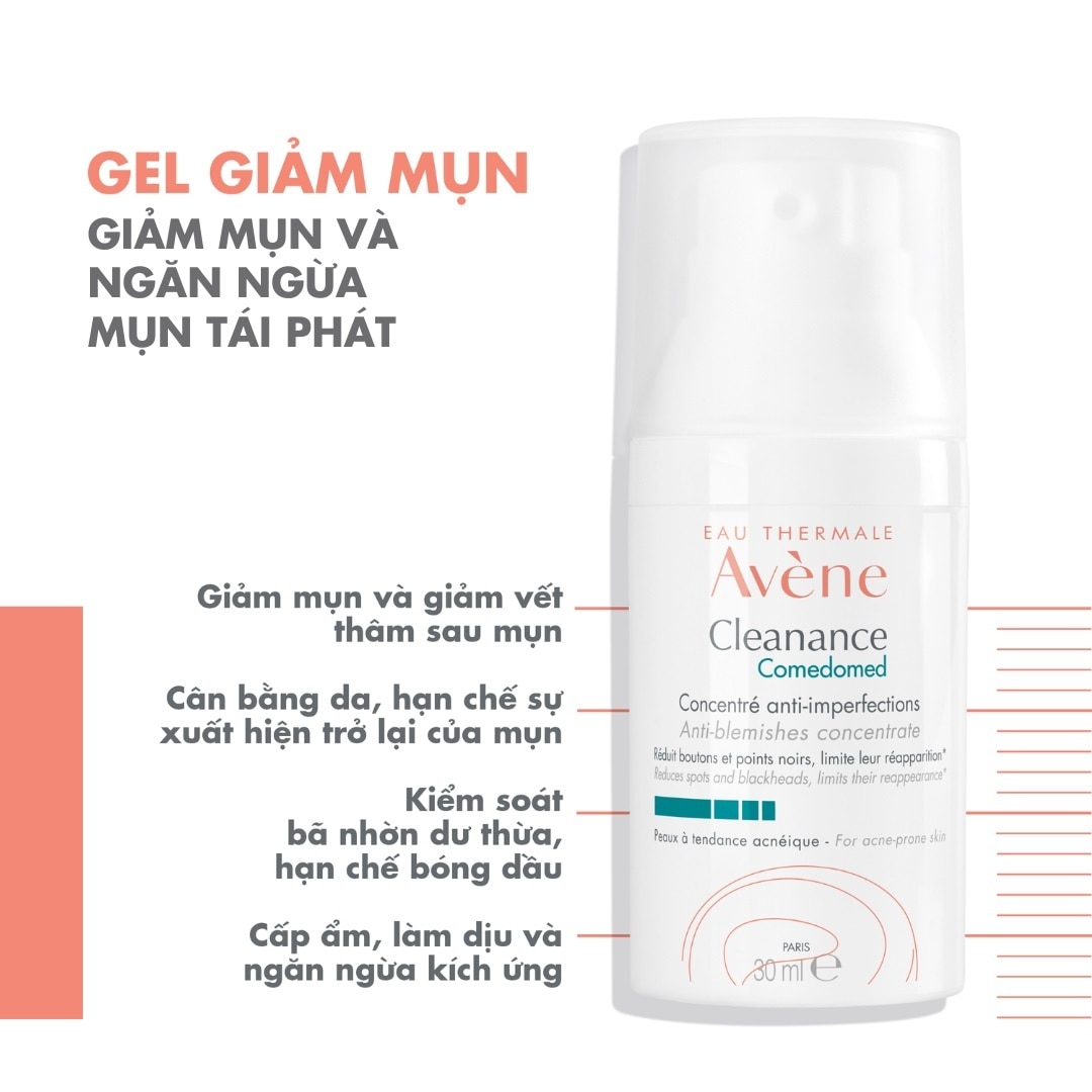 Gel Giảm Mụn Giảm Nhờn Avène Làm Mờ Các Vết Thâm Đỏ Và Giúp Ngăn Ngừa Vi Nhân Mụn 30ml