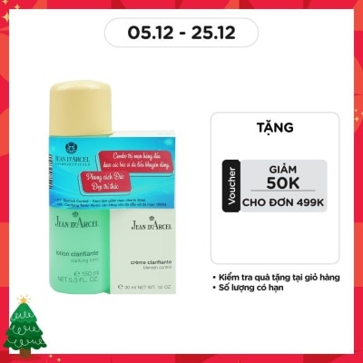 JEAN D'ARCEL Combo Jean d'Arcel (Kem Giảm Mụn Nhanh Jean d'Arcel Blemish Control 30ml + Nước Cân Bằng Jean d'Arcel Cho Da Dầu Và Da Mụn Clarifying Tonic 150ml)