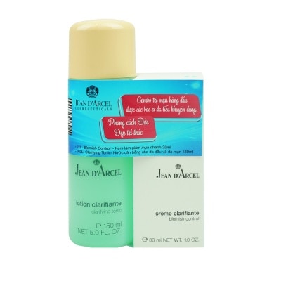 JEAN D'ARCEL Combo Jean d'Arcel (Kem Giảm Mụn Nhanh Jean d'Arcel Blemish Control 30ml + Nước Cân Bằng Jean d'Arcel Cho Da Dầu Và Da Mụn Clarifying Tonic 150ml)