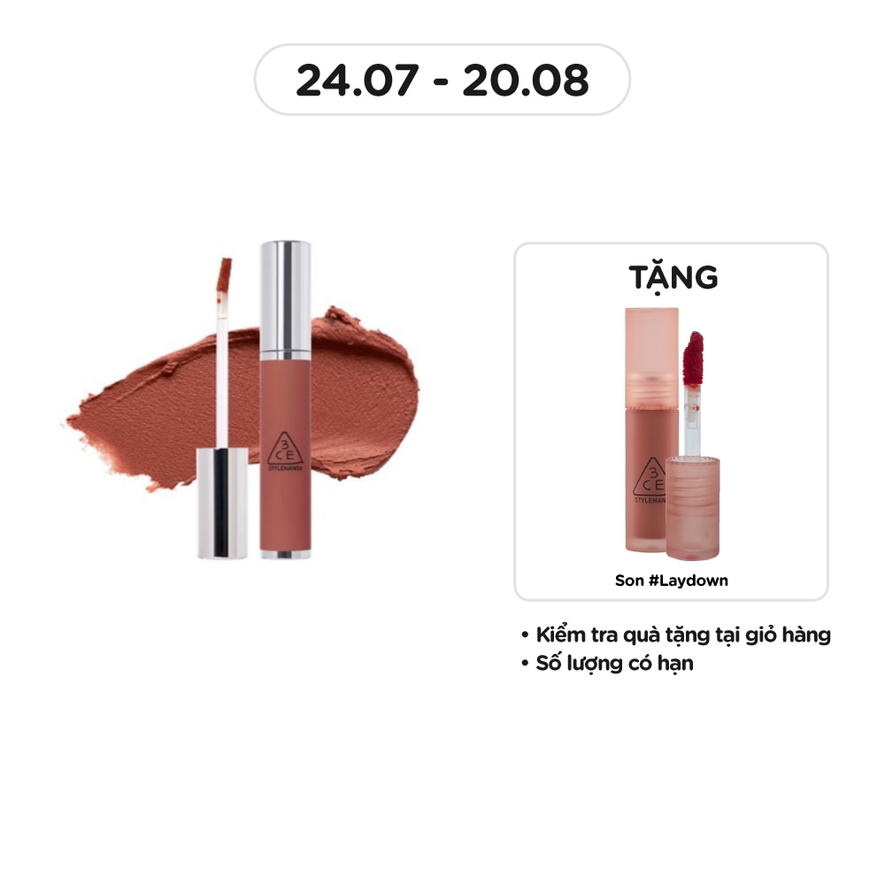 Son Kem 3CE Hazy Lip Clay 4g .#Warm Brownie