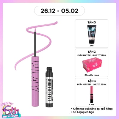 MAYBELLINE NEW YORK Kẻ Mắt Nước Lâu Trôi Maybelline Tattoo Liner Play 2.1ml .#Shake - Matte Lilac