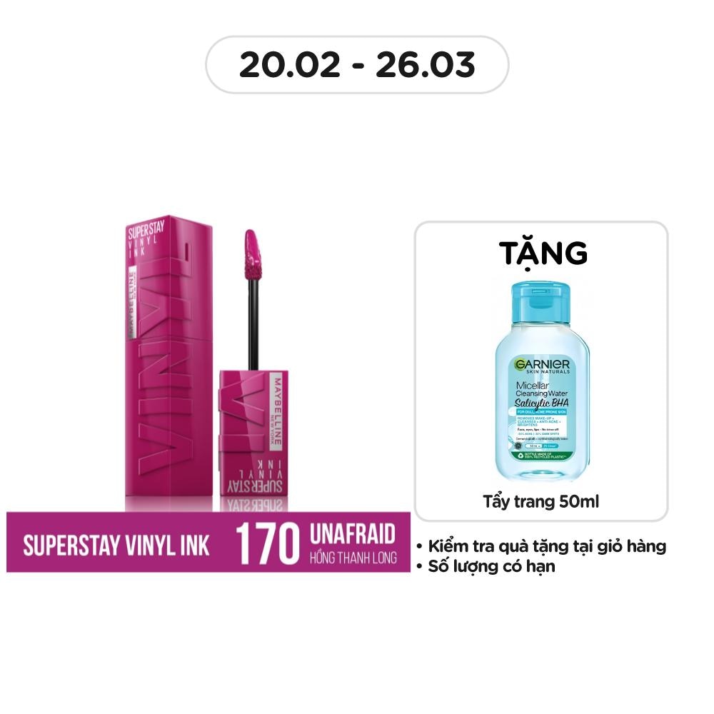 MAYBELLINE NEW YORK Son Bóng Maybelline Superstay Vinyl Ink 4.2ml .#170 Unafraid