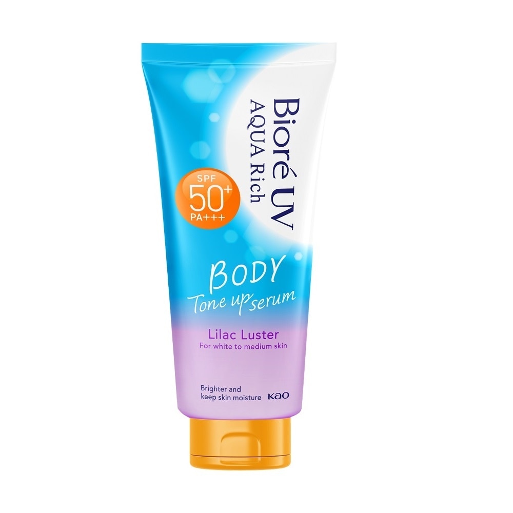 Serum Chống Nắng Biore UV Aqua Rich Dưỡng Thể Nâng Tông Body Tone Up Lilac Luster SPF50+ PA+++ 130ml