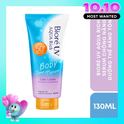BIORE UV Aqua Rich Body Tone Up Serum Lilac Luster SPF50+ PA+++ 130ml image