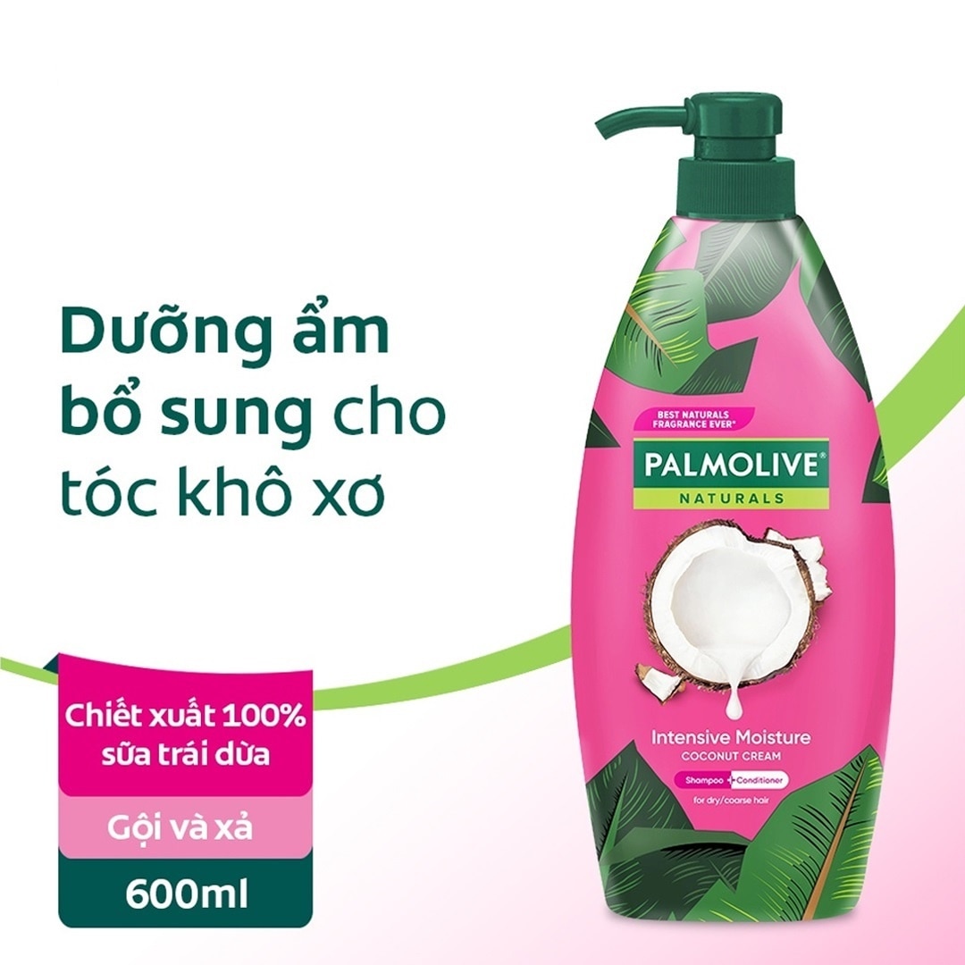 Dầu Gội và Xả Palmolive Naturals Intensive Moistire Coconut Cream 600ml