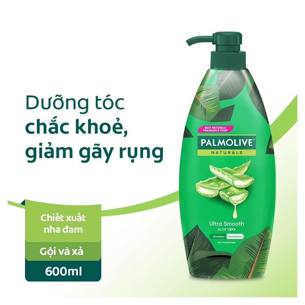 Dầu Gội và Xả Palmolive Naturals Ultra Smooth Aloe Vera 600ml