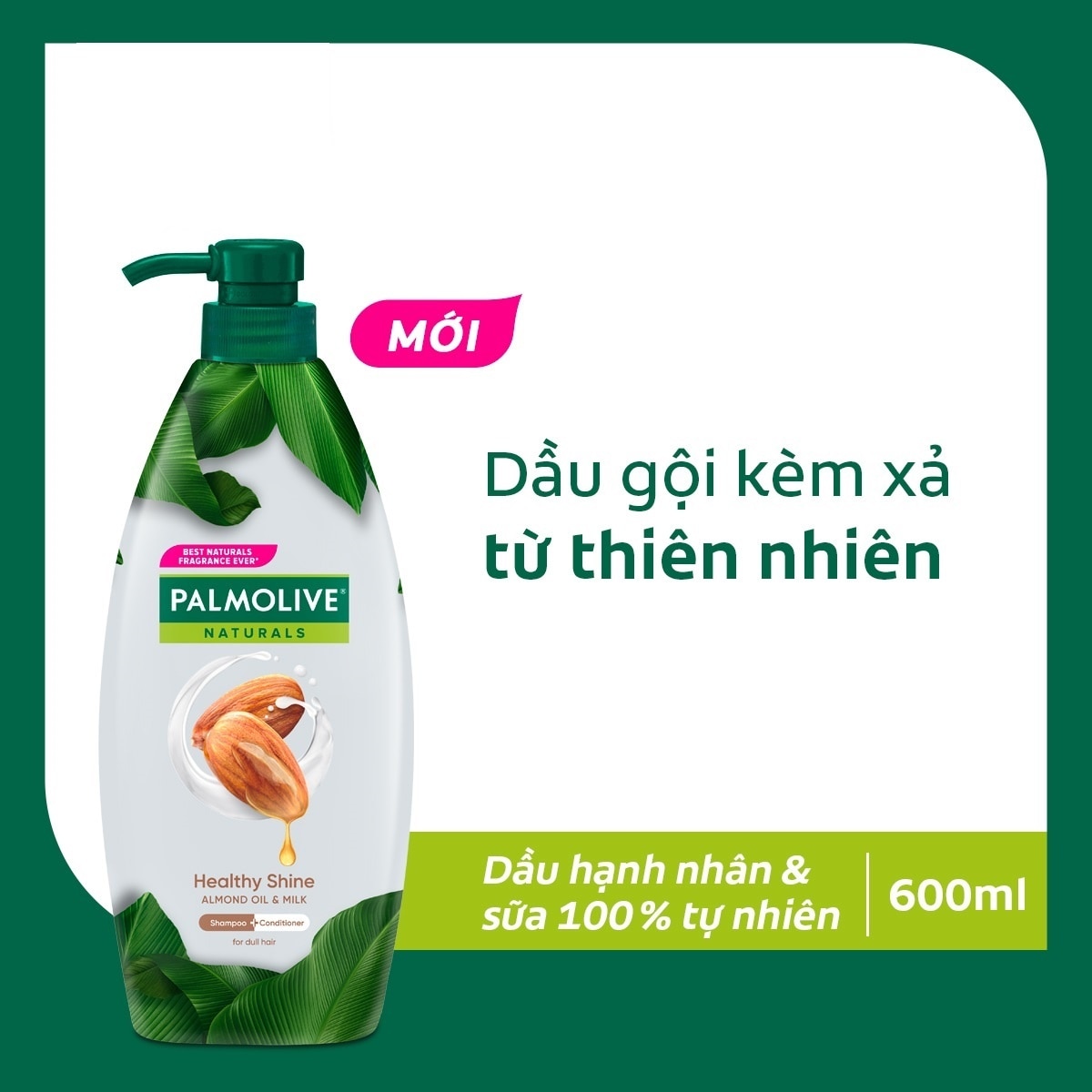 Dầu Gội và Xả Palmolive Naturals Healthy Shine Almond Oil & Milk 600ml