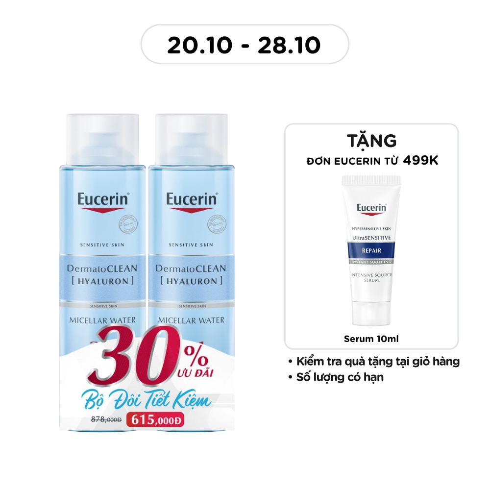 Combo Eucerin Nước Tẩy Trang Dermatoclean Micellar 3in1 400mlx2pcs image