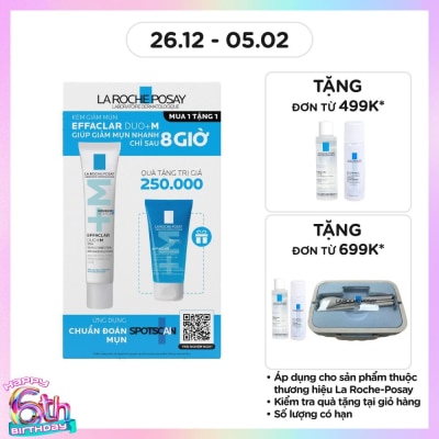 LA ROCHE POSAY Combo La Roche Posay Giảm Mụn (Kem Dưỡng Effaclar Duo+M 40ml + Gel Rửa Mặt 50ml)