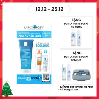 LA ROCHE POSAY Combo La Roche Posay Giảm Mụn (Gel Rửa Mặt 200ml+ Kem Dưỡng Effaclar Duo+M 3ml + Chống Nắng 15ml)