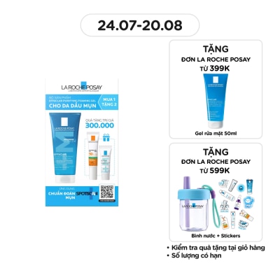 LA ROCHE POSAY Combo ( Effaclar Foaming Gel 200ml+Effaclar Duo+M 3ml+UVMUNE 400 Oil ControlFluid 15ml)