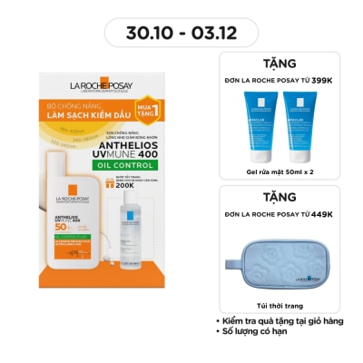 LA ROCHE POSAY Combo (UVMUNE 400 Oil Control Fluid 50ml + Micellar Water Ultra 50ml)