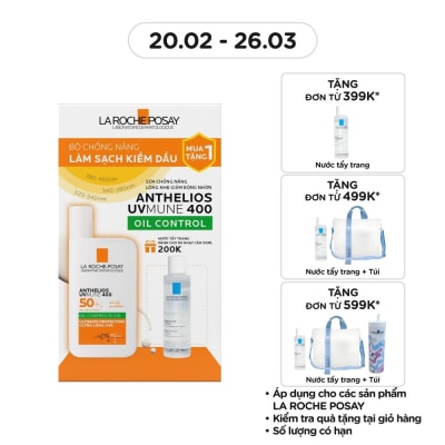 LA ROCHE POSAY Combo (UVMUNE 400 Oil Control Fluid 50ml + Micellar Water Ultra 50ml)