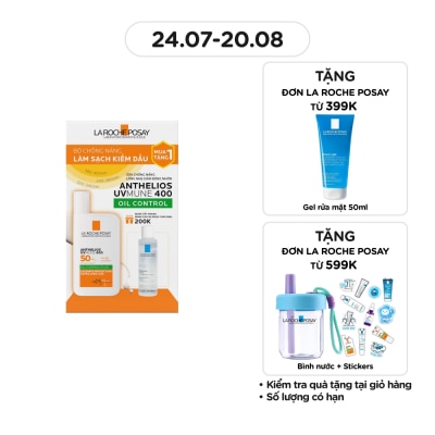 LA ROCHE POSAY Combo (UVMUNE 400 Oil Control Fluid 50ml + Micellar Water Ultra 50ml)