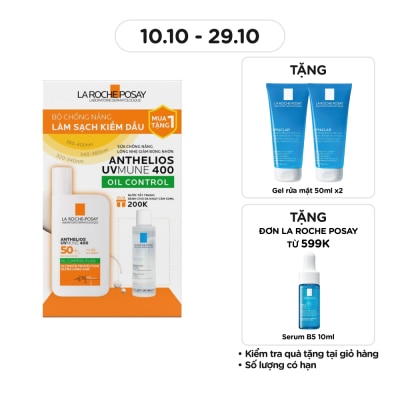 LA ROCHE POSAY Combo La Roche Posay (Sữa Chống Nắng 50ml + Tẩy Trang 50ml)