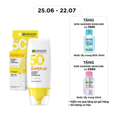 GARNIER - Dưỡng Chất Chống Nắng Garnier Skin Naturals Super UV Invisible Serum Sunscreen 30ml