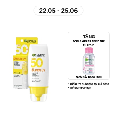 GARNIER Dưỡng Chất Chống Nắng Garnier Skin Naturals Super UV Invisible Serum Sunscreen 30ml