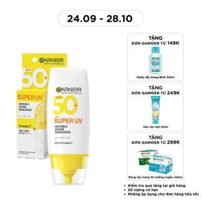 GARNIER Dưỡng Chất Chống Nắng Garnier Skin Naturals Super UV Invisible Serum Sunscreen 30ml image