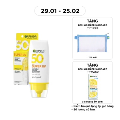 GARNIER Dưỡng Chất Chống Nắng Garnier Skin Naturals Super UV Invisible Serum Sunscreen 30ml